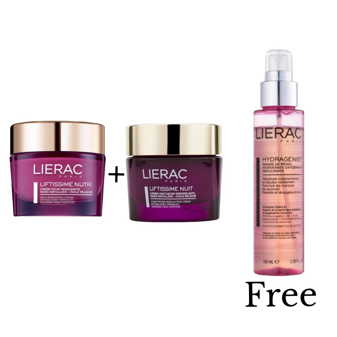 LIERAC LIFTISSIME NUTRI + NIGHT + HYDRANGENIST BRUME DE REVEIL (FREE)