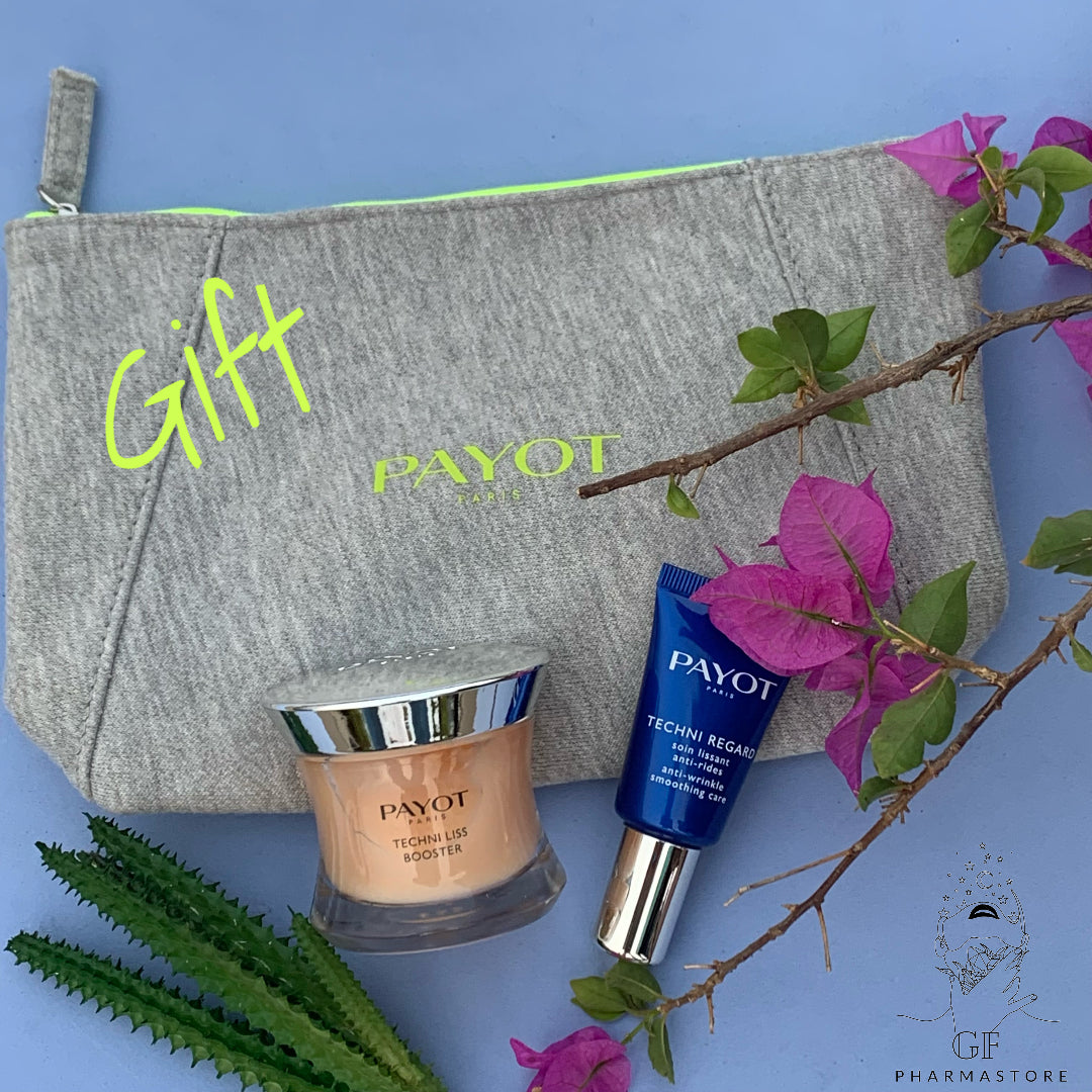 PAYOT TECHNI LISS BOOSTER + TECHNI REGARD + MAKEUP BAG GIFT