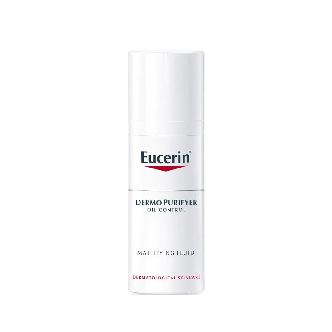 EUCERIN DERMOPURIFYER Mattifying Fluid + Skin Renewal Treatment + Cleansing gel (Free)