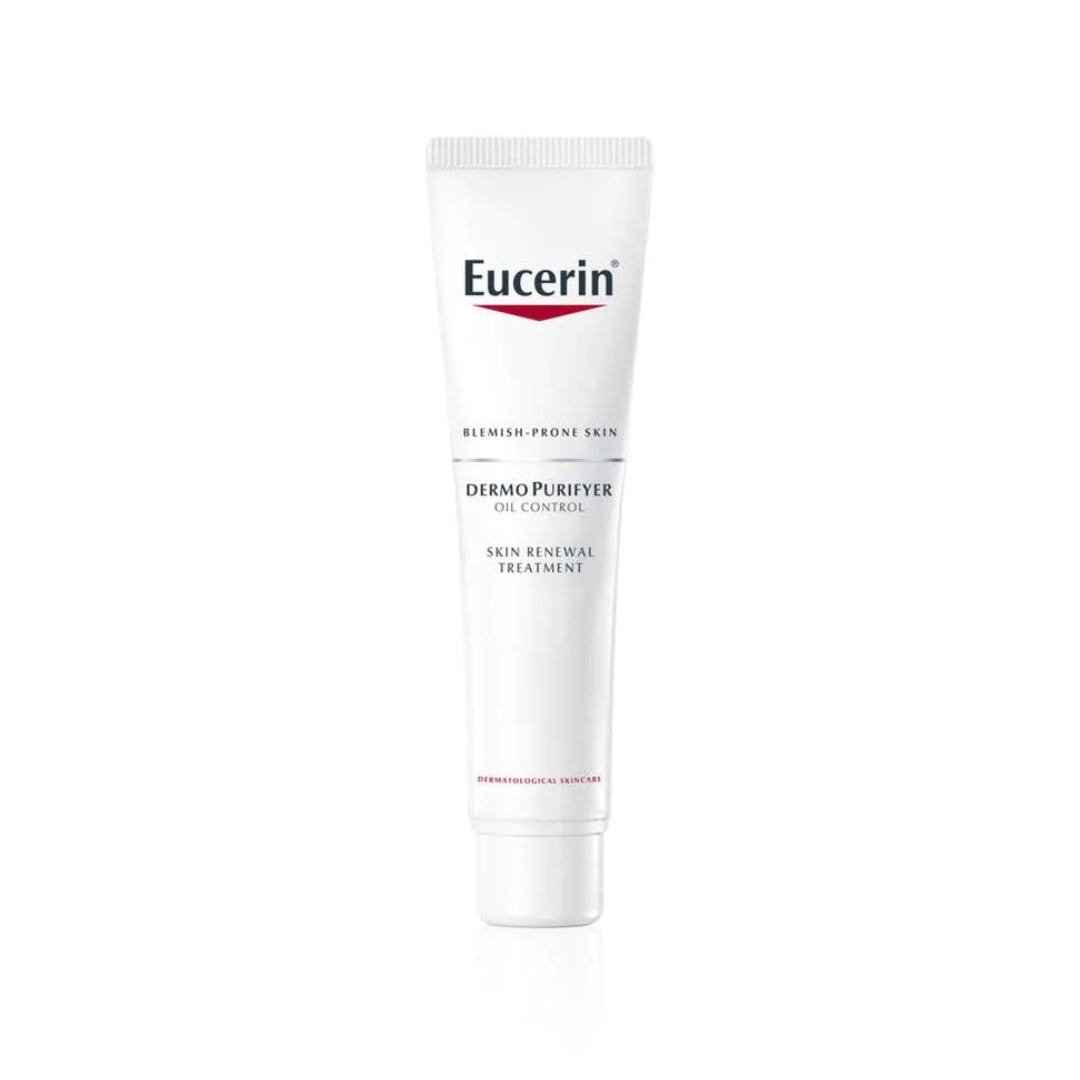 EUCERIN DERMOPURIFYER Mattifying Fluid + Skin Renewal Treatment + Cleansing gel (Free)