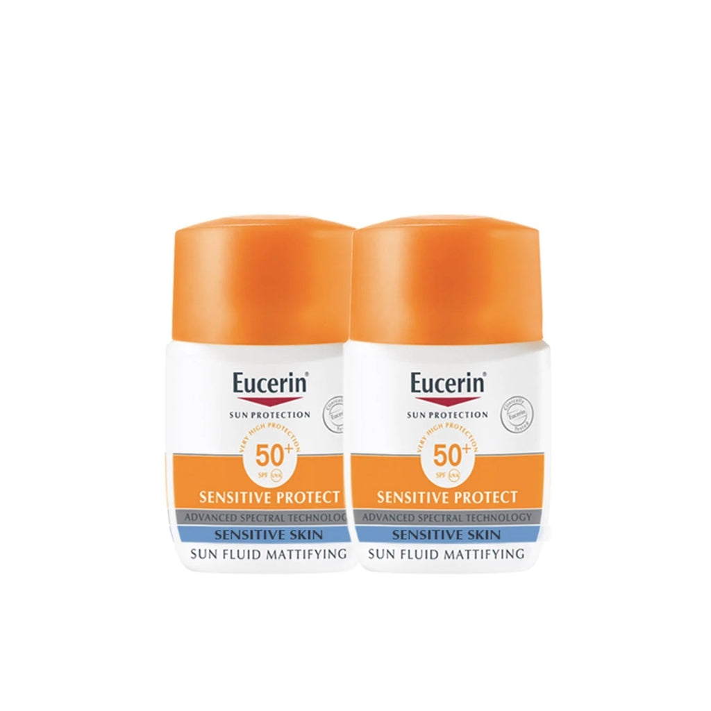 EUCERIN SENSITIVE PROTECT Sun Fluid Mattifying SPF50+  (Pack of 2)