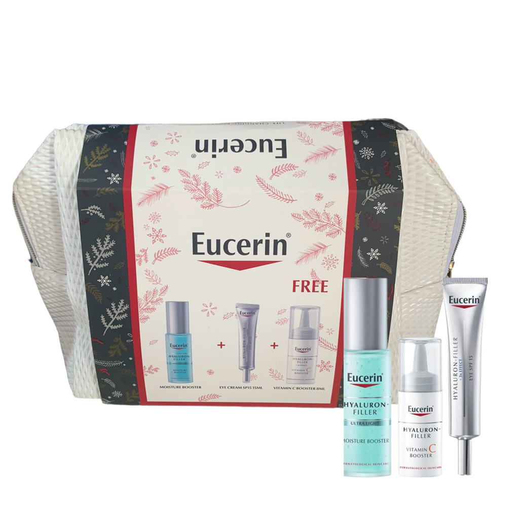 EUCERIN HYALURON-FILLER MOISTURE BOOSTER 30ML + EYE CREAM SPF15. 15ML + FREE VITAMIN C BOOSTER 8ML