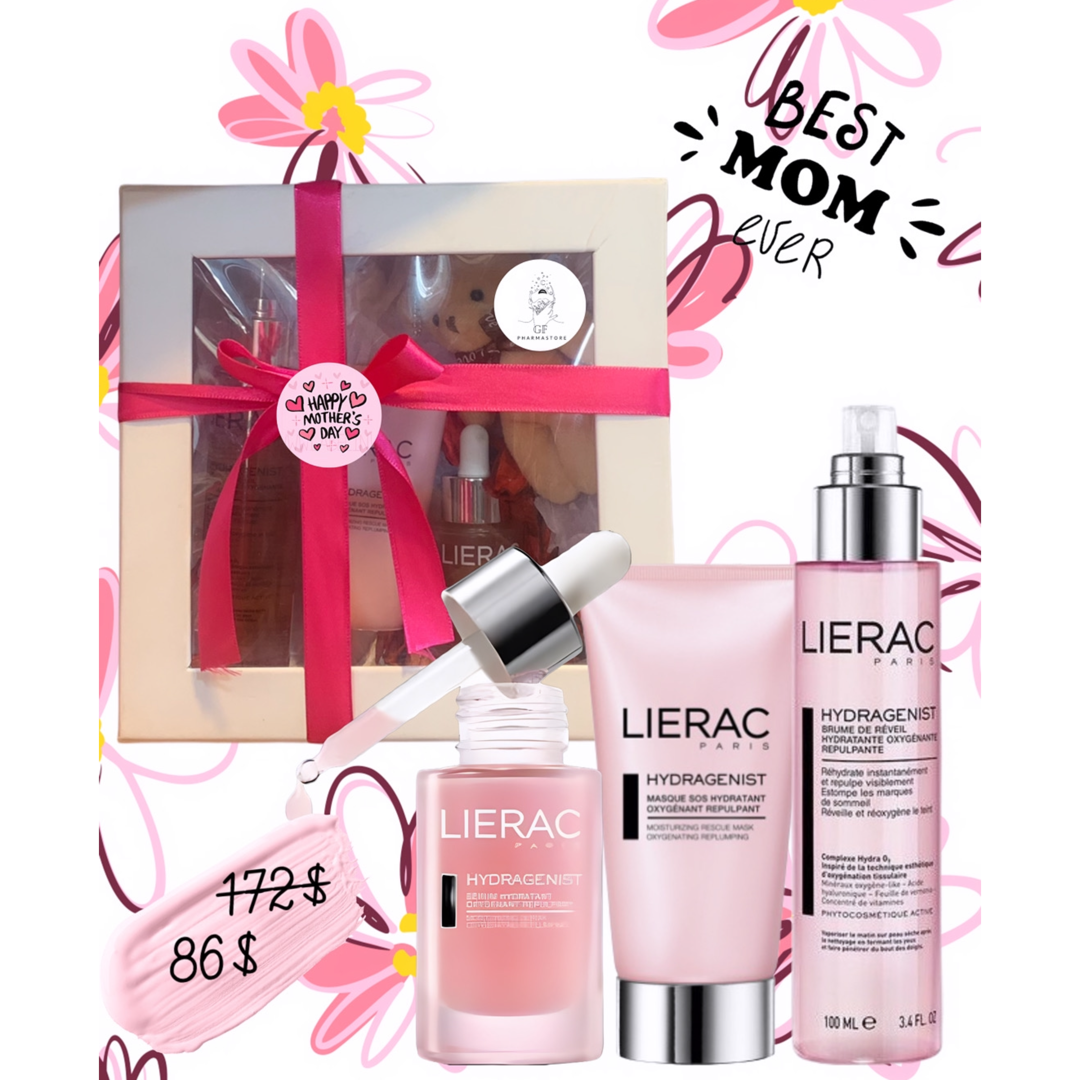LIERAC HYDRAGENIST SOS RESCUE MASK + MOISTURIZING SERUM + MORNING MOITURIZING MIST