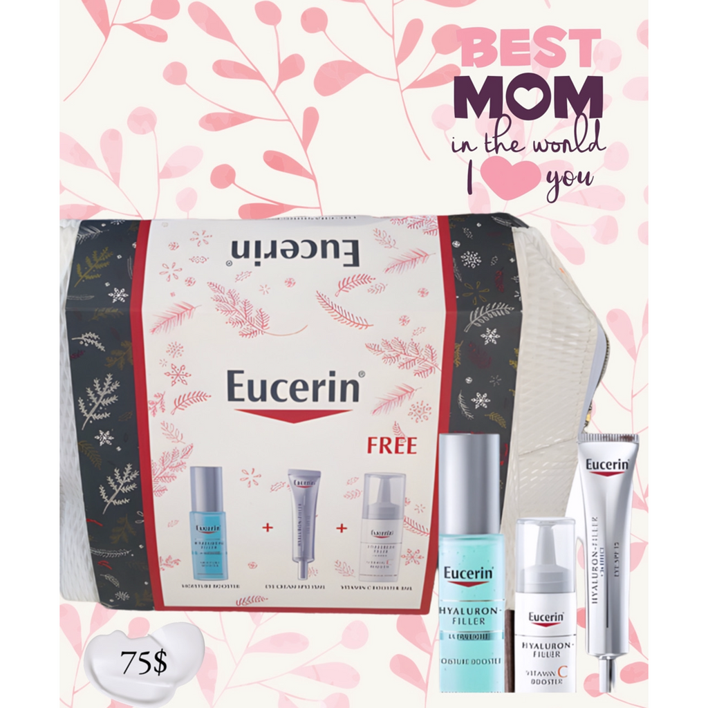 EUCERIN HYALURON-FILLER MOISTURE BOOSTER 30ML + EYE CREAM SPF15. 15ML + FREE VITAMIN C BOOSTER 8ML