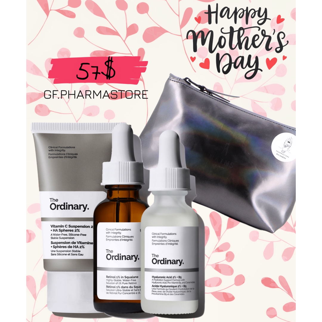 THE ORDINARY VITAMIN C 23% + HYALURONIC ACID 2% + RETINOL 1% + FREE MAKEUP POUCH