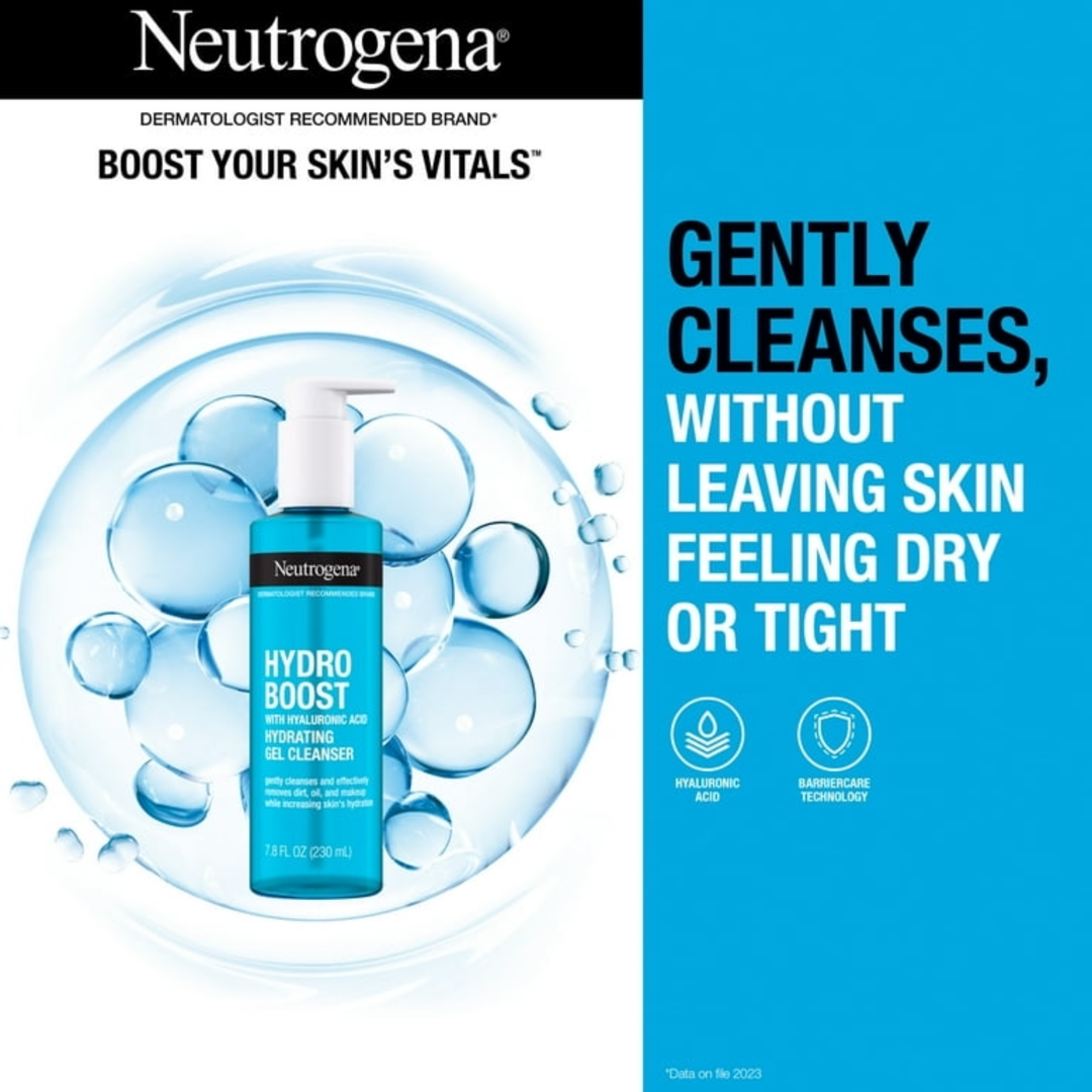 NEUTROGENA SKIN VITAL DUO HYDRO BOOST GEL CLEANSER 230ML + WATER GEL FACE MOISTURIZER