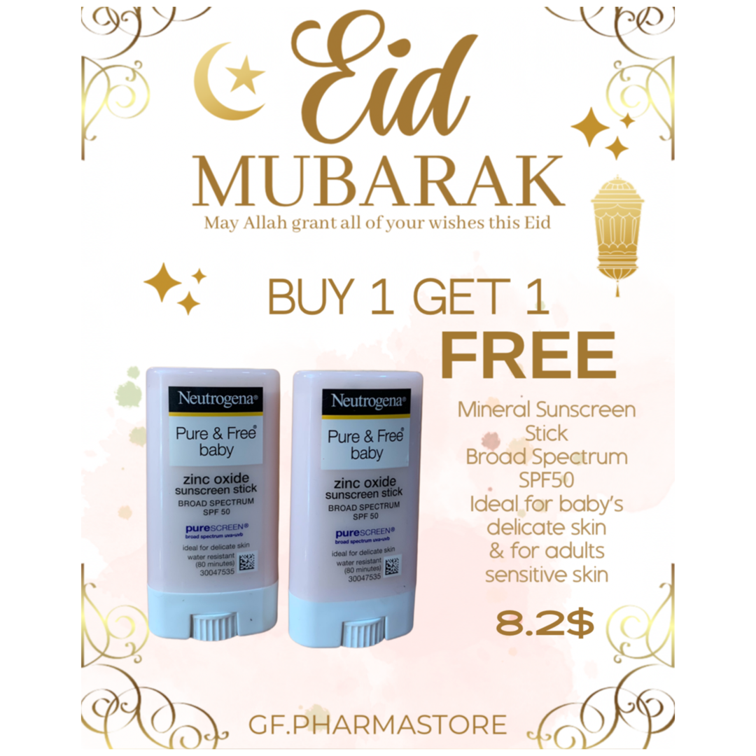 NEUTROGENA PURE & FREE BABY MINERAL SUNSCREEN STICK SPF 50 (BUY 1 GET1)