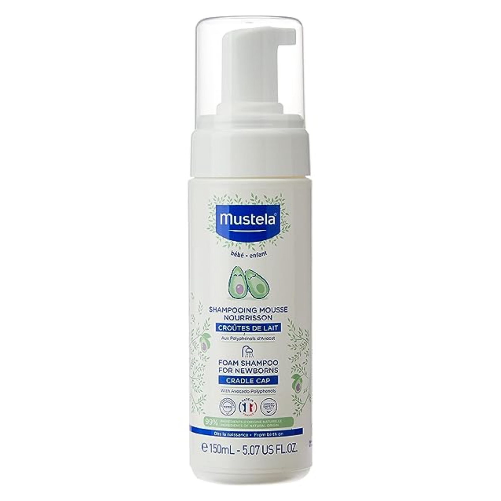 MUSTELLA CRADLE CAP FOAM SHAMPOO FOR NEWBORNS 150ML